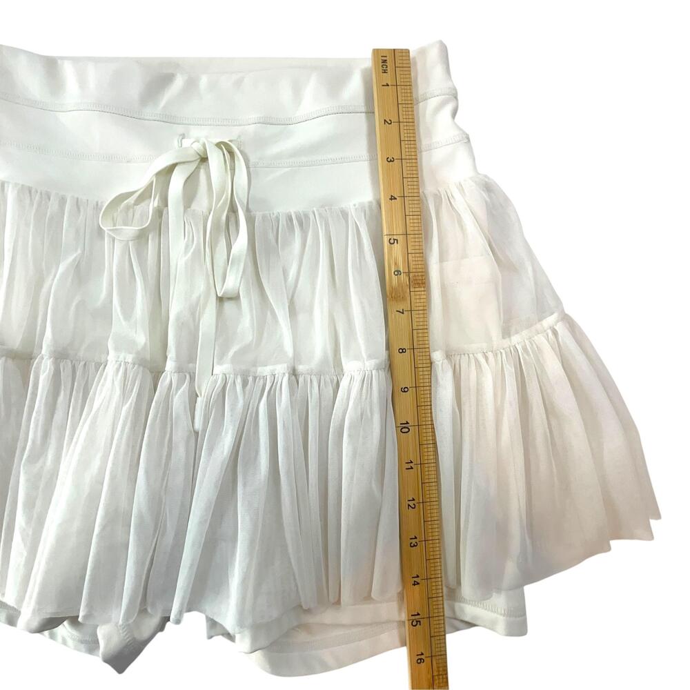 POPFLEX Pirouette Skirt Womens Large Off White Mesh Lined Drawstring Tennis - Picture 8 of 9